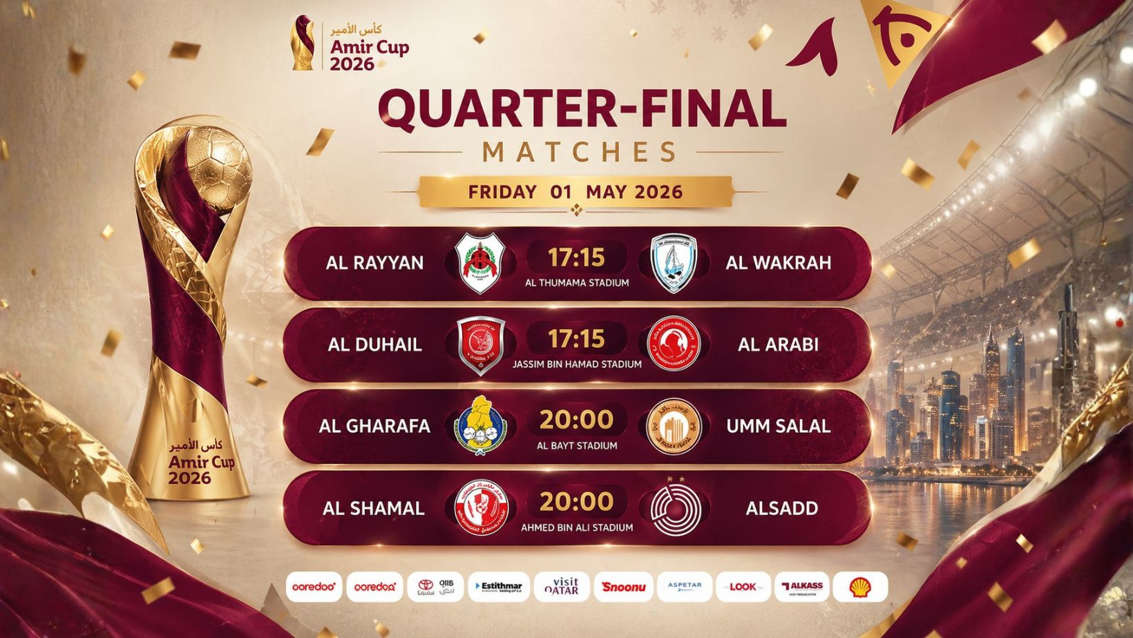 Amir Cup 2026 Quarter Finals Doha