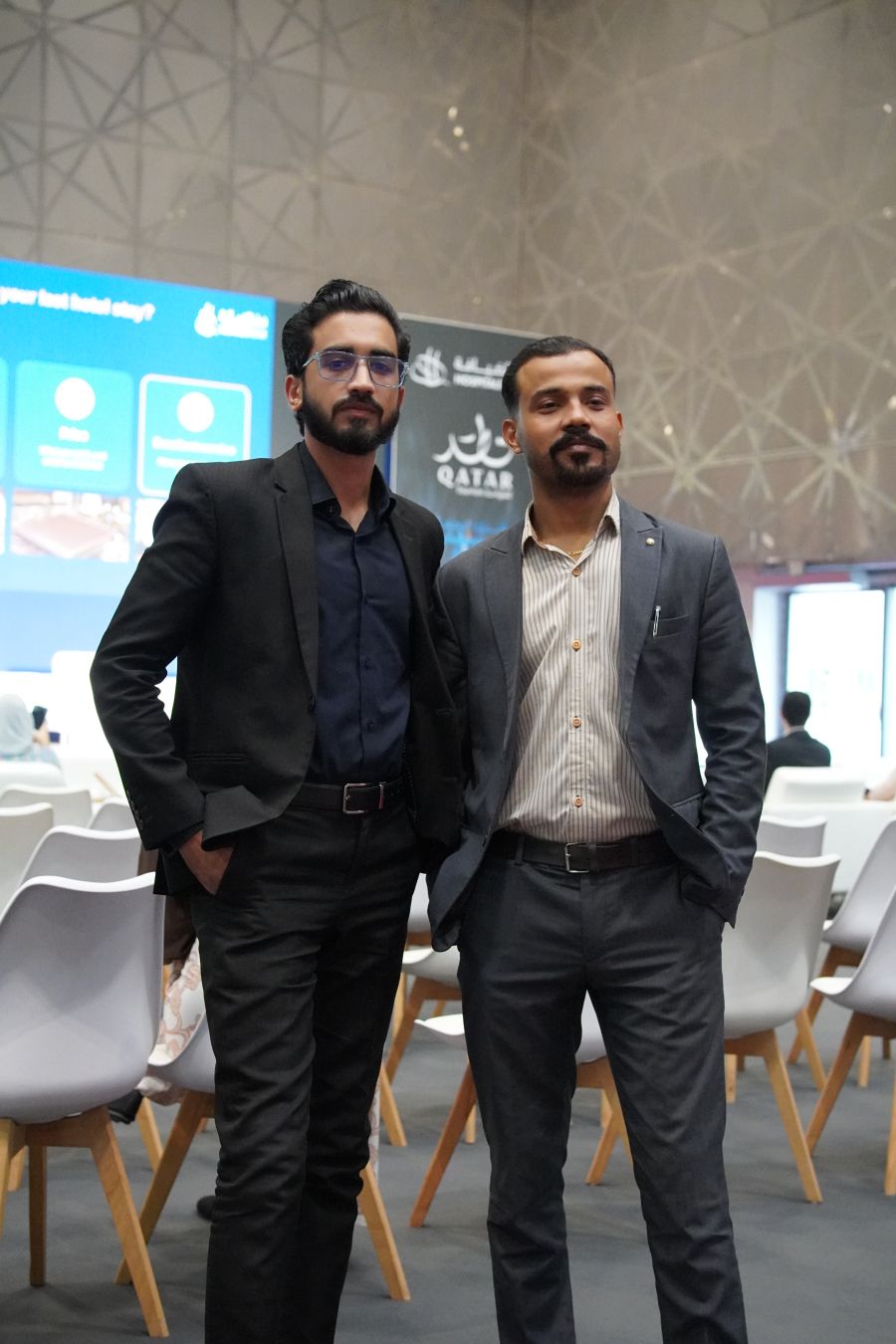 Tejwaans Corporate Group team members in the exhibition hall at Hospitality Qatar 2026, DECC Doha