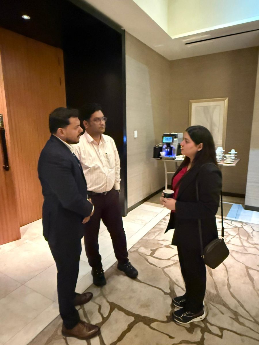 Tejwaans Corporate Group team networking at the QDB–MOI B2B Matchmaking Meeting in Doha
