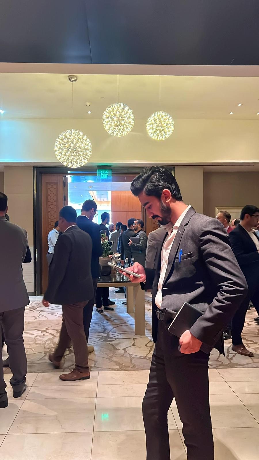 Business networking floor at the QDB–MOI B2B matchmaking event in Qatar