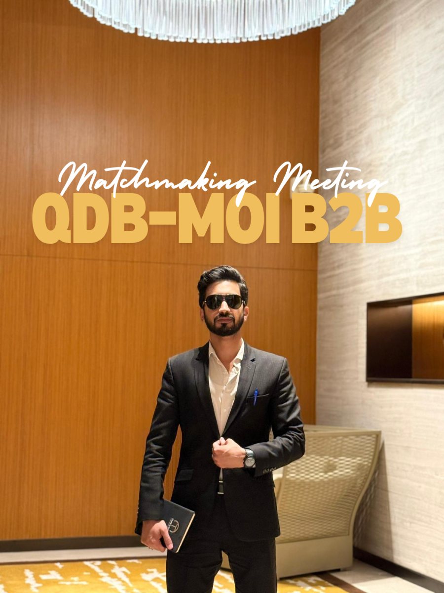 Shabbar Ali of Tejwaans Corporate Group at the QDB–MOI B2B Matchmaking Meeting in Qatar
