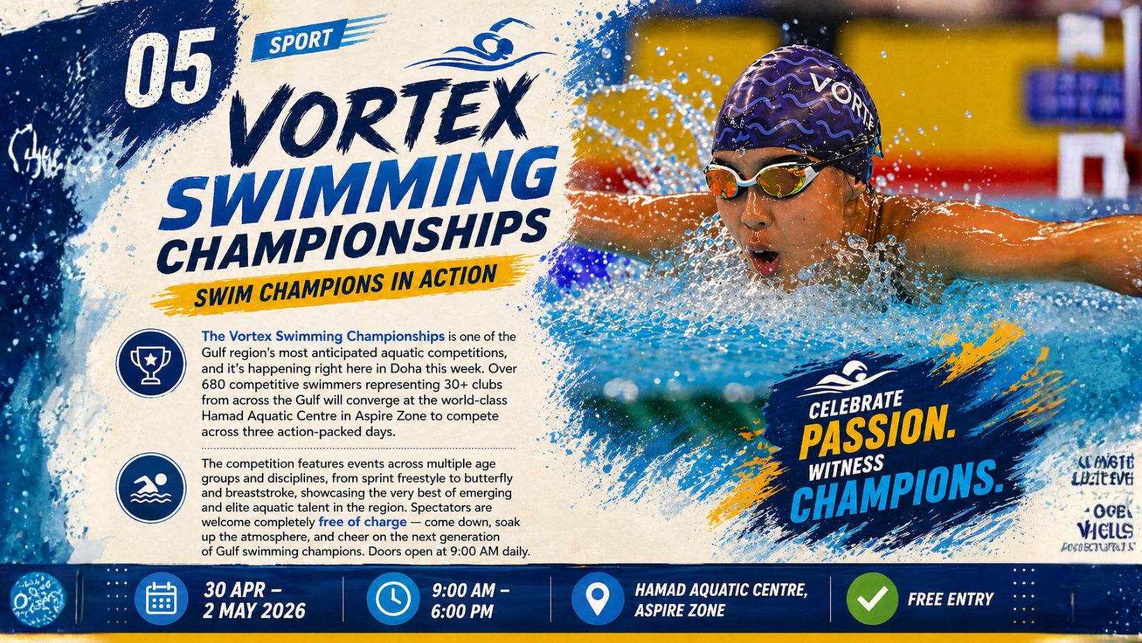 Vortex Swimming Championships Aspire Zone Doha